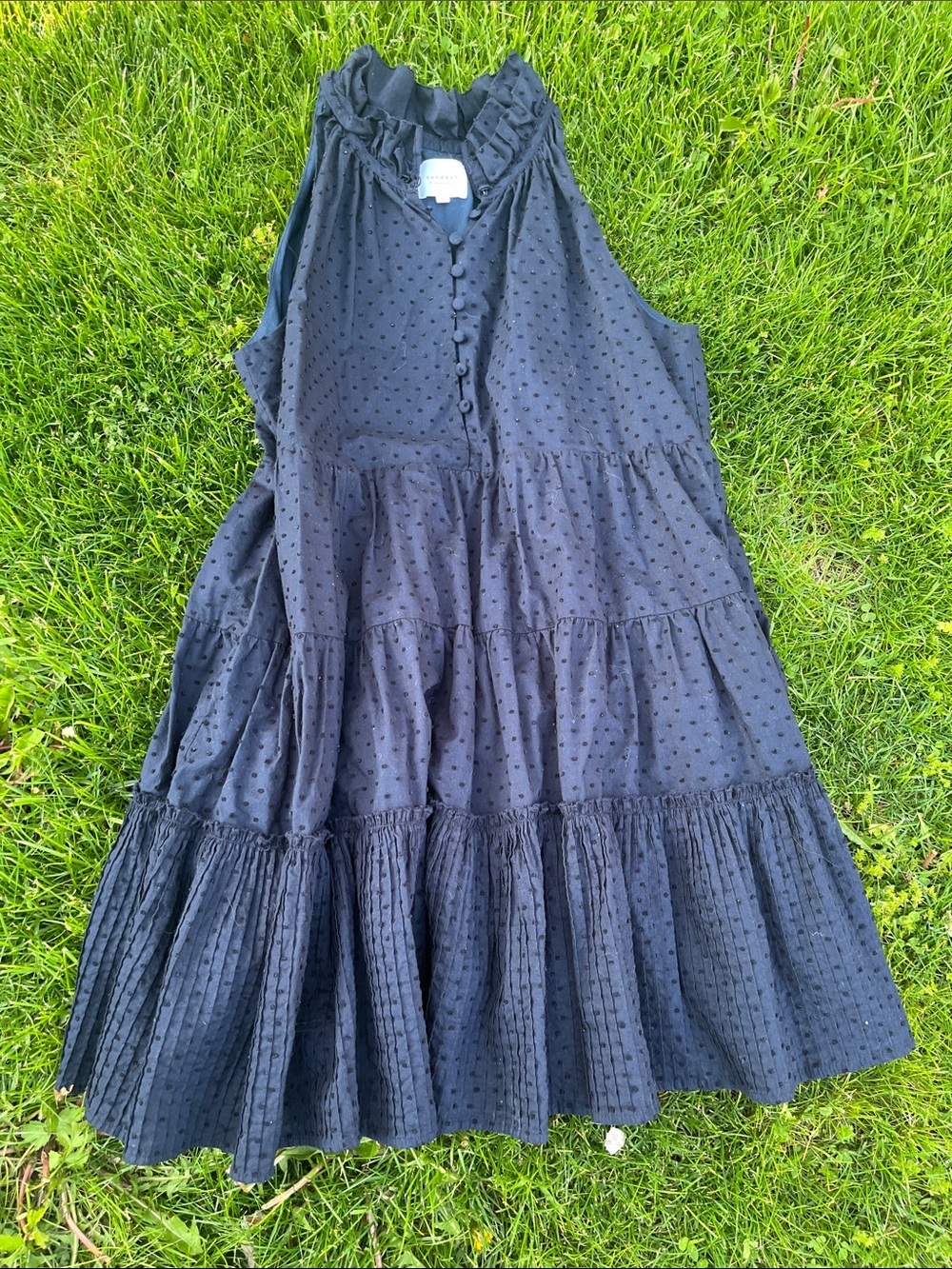 Sundays by Wearsundays L ' Black Textured Tiered Ruffle Dress
